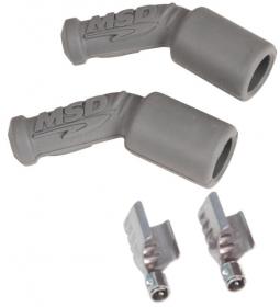MSD Replacement Boots and Terminals Gray Boots & 45 Degree Terminal,  (Pair) Spark Plug Wire Diameter  8-9mm 